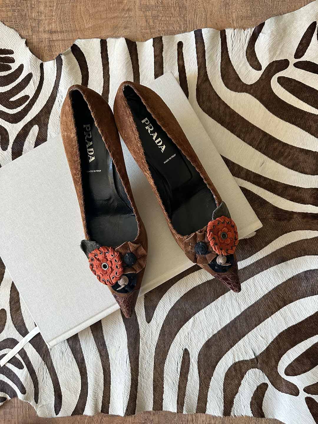 Prada Suede Kitten Heels 38