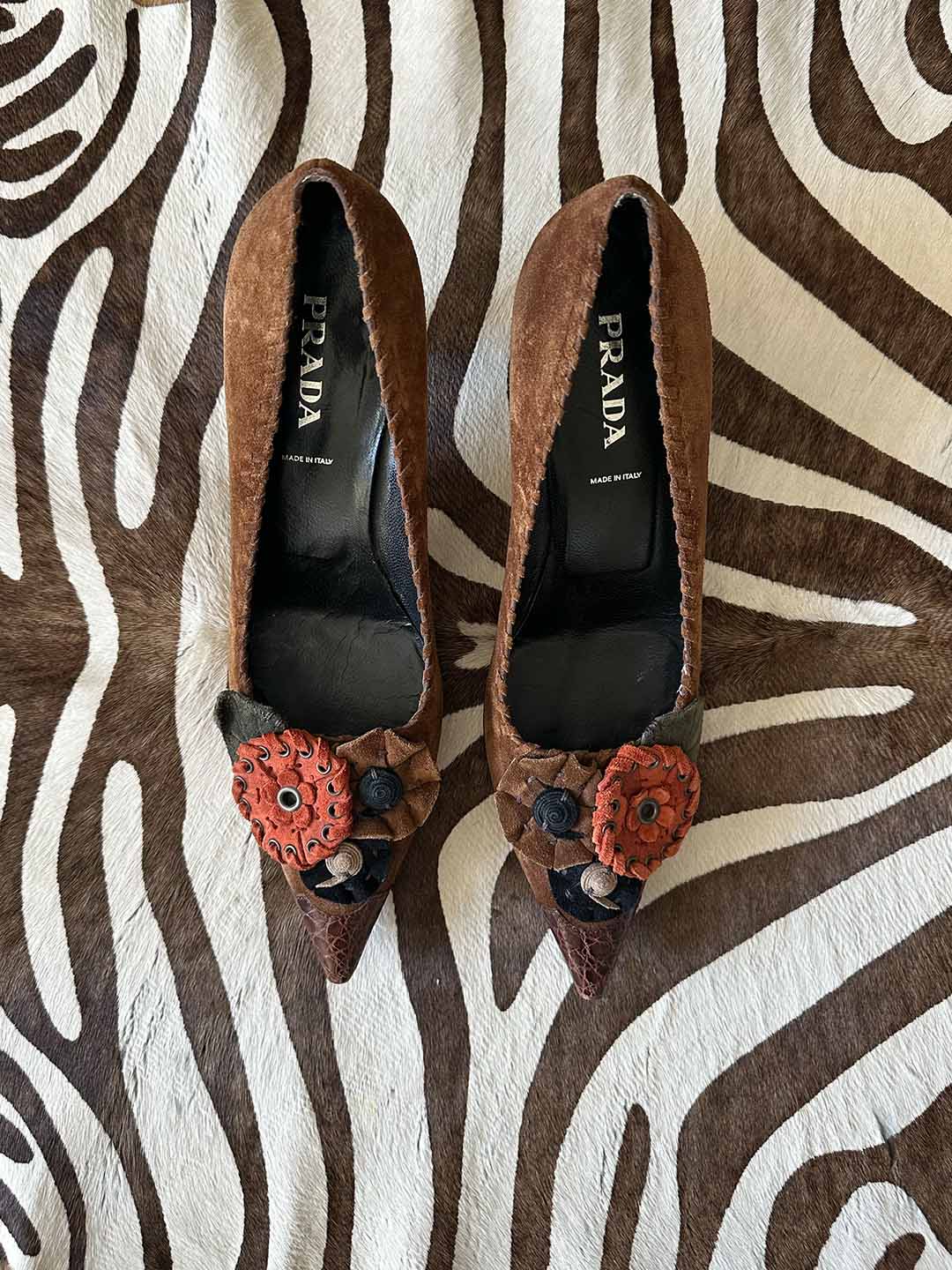 Prada Suede Kitten Heels 38